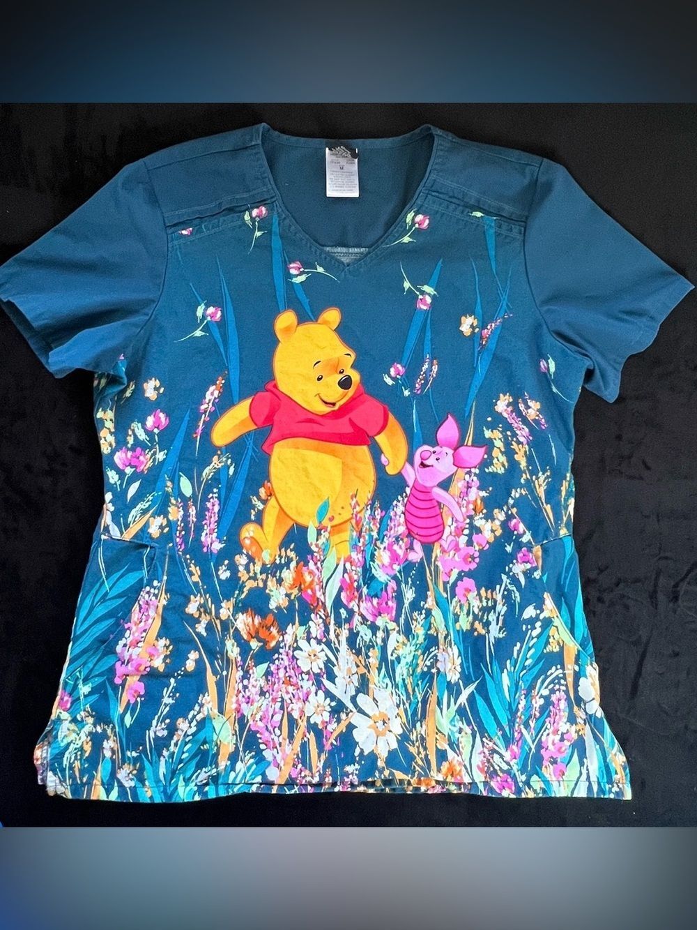 Disney Winnie The Pooh Scrubs Piglet Top Women's Medium